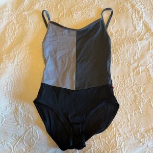 Yumiko Two-Tone Gray and Black Leotard